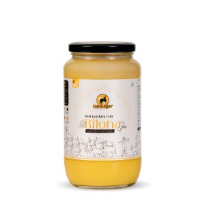 GauSagar A2 Desi Kankrej Cow Bilona Ghee 1000ML Glass Jar